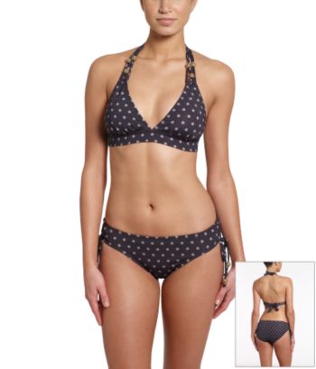 Coco Reef Women's Mod Dot Halter Bra Swimwear Top - Black