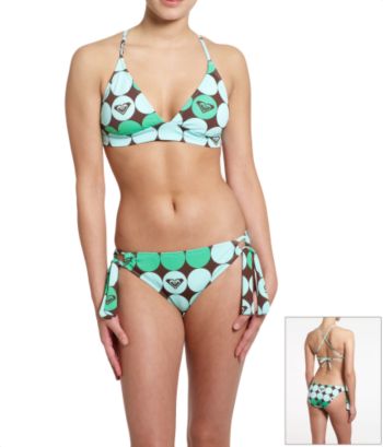 Roxy Juniors' Crisscross Halter Swimwear Top - Coffee