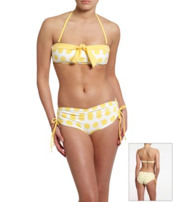 GUESS Juniors' Tunnel Side Boy Shorts Swimwear Bottoms - Yellow