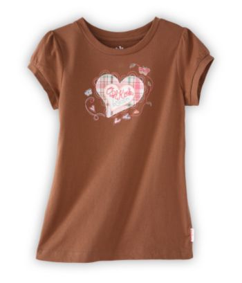 OshKosh B'Gosh® Girls' 2T-6X Embroidered Logo Tee - Brown