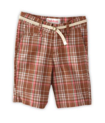 OshKosh B'Gosh® Girls' 2T-6X Plaid Bermuda Shorts - Brown