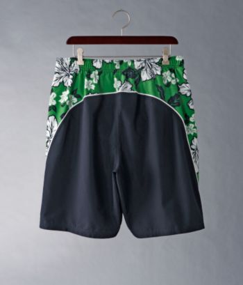 Consensus Men's Side Pieced Hibiscus Swim Trunks - Blue Undertow