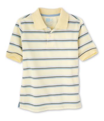 URIT Boys' 2T-7X Striped Pique Polo - Pale Yellow