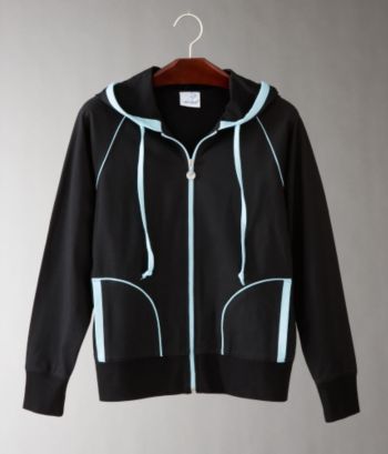 iActive Women's Knit Activewear Jacket - Black/Aqua