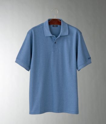 Izod Men's Interlock Feed Stripe Polo - Smoke French Blue