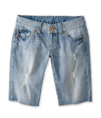 GUESS Juniors' Daredevil Bermuda Cutoff Shorts - Aruba Wash