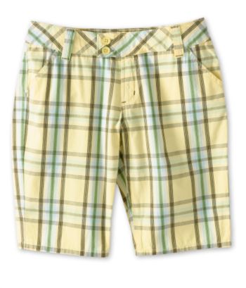 Blue Spice Juniors' Bermuda Shorts - Yellow Plaid