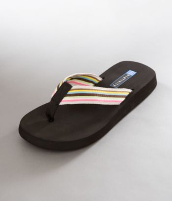 Relativity Women's Ribbon Flip-flops - Tan Multi Stripe