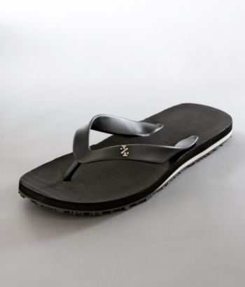 Izod Men's Rubber Bottom Flip-Flops - Black
