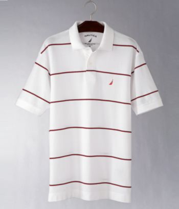 Nautica Men's Anchor Pima Cotton Clarkson Stripe Polo - White