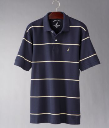 Nautica Men's Anchor Pima Cotton Clarkson Stripe Polo - Navy