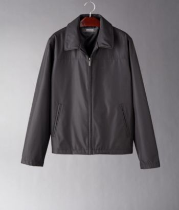 Kenneth Cole REACTION Men's Poly Bonded Zip Jacket - Black