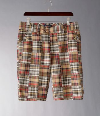 Relativity Women's Plaid Patchwork Shorts - Brown Multi