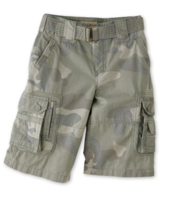 Ruff Hewn Boys' 8-16 Belted Ripstop Cargo Shorts - Camo