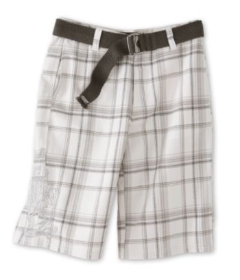 Calvin Klein Boys' 8-20 Yarn-Dyed Plaid Shorts - Stone