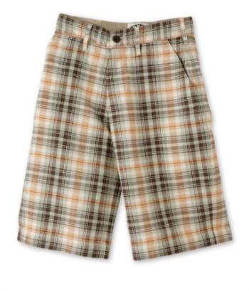 Red Snap Boys' 8-18 Plaid Shorts - Brown