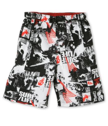 Below Zero Boys' 8-20 Endless Wave Trunks - Red