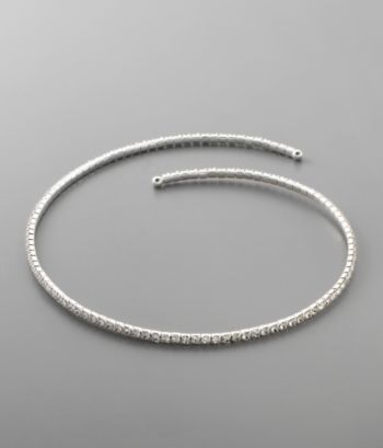 B-Jeweled Crystal Collar Necklace - Clear
