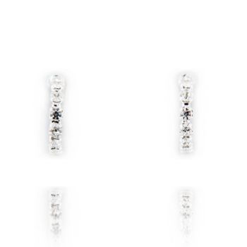 BT-Jeweled Crystal Small Hoop Earrings - Clear