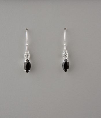 BT-Jeweled Crystal Small Drop Earrings - Jet