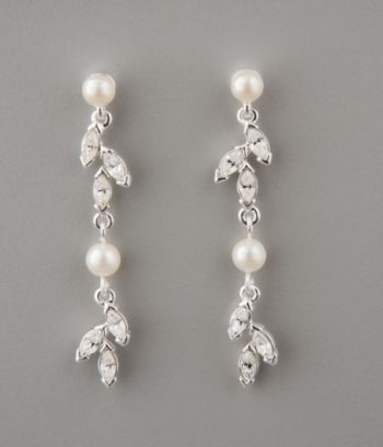 Carolee Crystal & Pearl Vine Drop Earrings