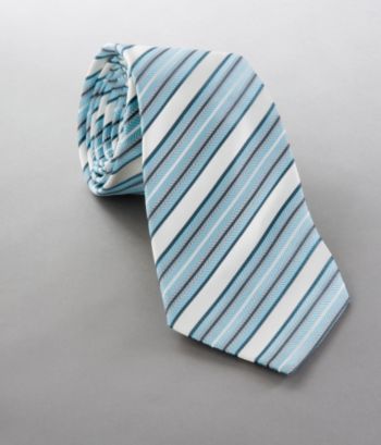 Kenneth Roberts Men's Platinum Cabana Stripe Neckwear - Aqua