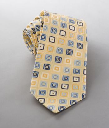 Kenneth Roberts Men's 3D Tile Neckwear - Yellow