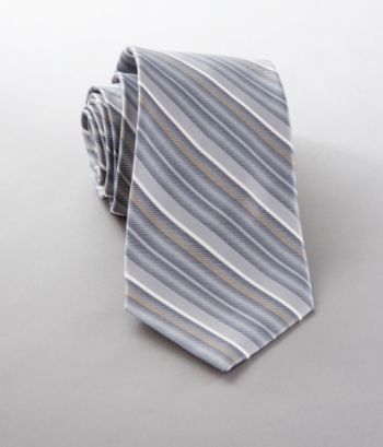 Statements Men's Kinetic Stripe Neckwear - Silver