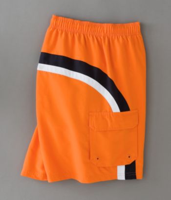 Consensus Men's Curved Colorblocked Swim Shorts - Sunburn