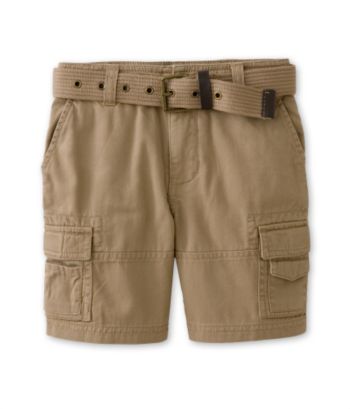 URIT Boys' 2T-7 Twill Cargo Shorts with Belt - Suede Brown