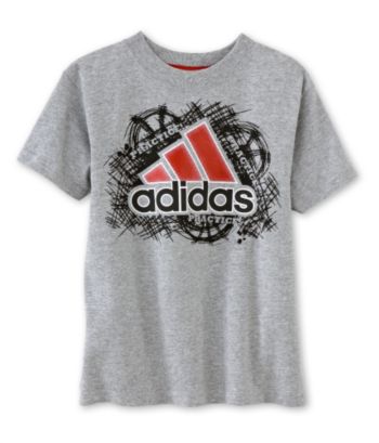 Adidas® Boys' 2T-7X Cross Hatch Performance Tee - Gray