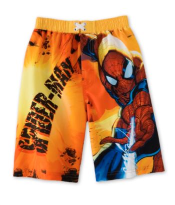 Kids Headquarters™ Boys' 4-7 The Amazing Spiderman Swim Trunks - Red/Orange