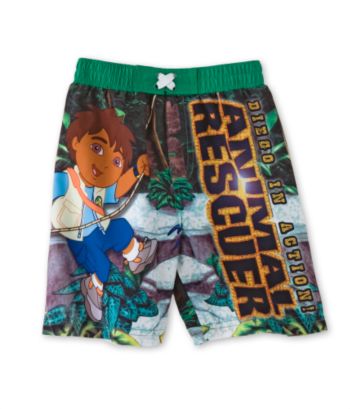 Kids Headquarters™ Boys' 2T-4T Nickelodeon Go, Diego, Go! Swim Trunks - Green