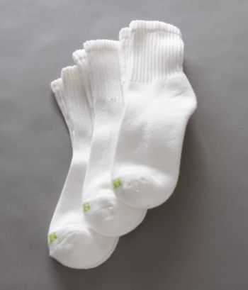 HUE® Women's Mini Crew 3-Pack Sport Socks - White