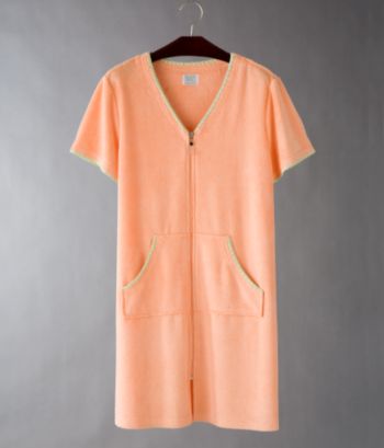 Jasmine Rose Intimates Women's Short Terrycloth Robe - Punch Coral