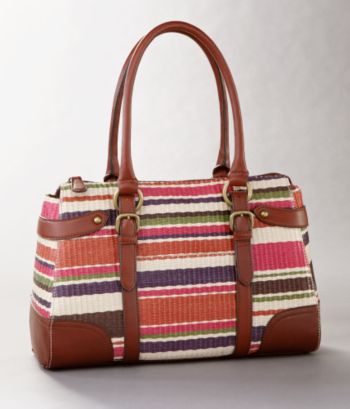 Relativity Women's East/West Paper Straw Satchel - Horizontal Stripe