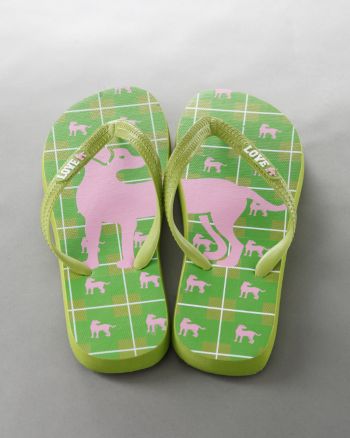 JJ Authentic Juniors' Big Dog Plaid Flip-flops - Dewey Combo
