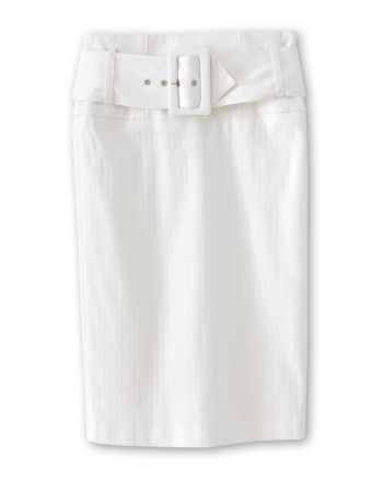 Star City Juniors' Textured Tonal Stripe Pencil Skirt - White