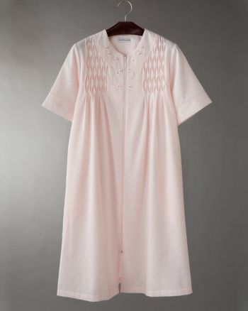 Miss Elaine® Women's Long Seersucker Robe - Peach