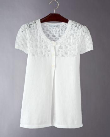 888 Women's Babydoll Cardigan - White