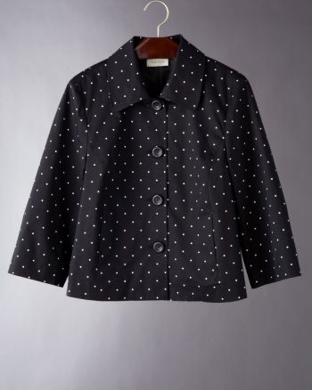Studio Works Women's Micro Dot Twill Swing Jacket - Black/White