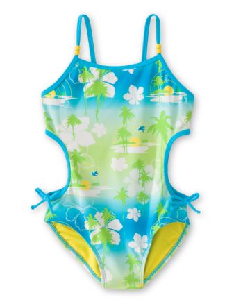 Miss Attitude Girls' 7-16 Island Breeze 1-Piece Cut-Out - Multicolor