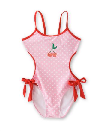 Miss Attitude Girls' 4-6X Cherry Cut-Out 1-Piece Swimsuit - Multicolor