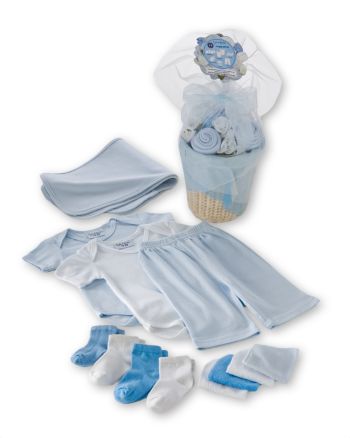 Kyle & Deena Baby Boys' 14-Piece Flower Bouquet Set - Blue