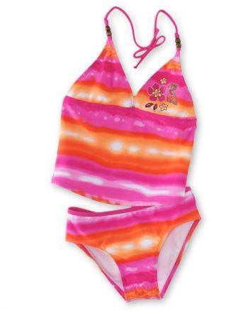 Miss Attitude Girls' 7-16 Tie-Dye Halterkini - Orange