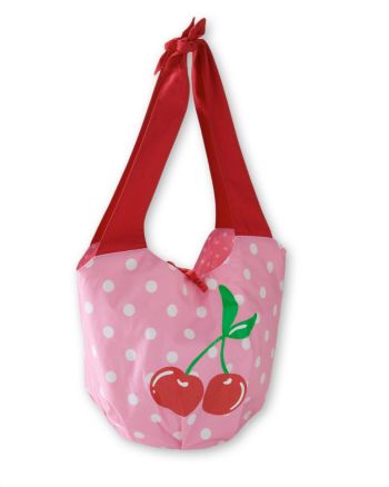Miss Attitude Girls' Cherry Dot Hobo Beach Bag - Pink