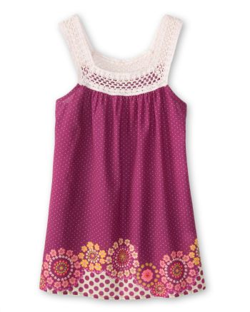 Love Rocks Juniors' Crochet-trimmed Border Print Tunic - Wine