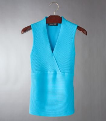 August Silk Women's Sleeveless Surplice Sweater