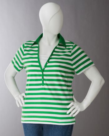 Studio Works Women's Plus Size Rugby-stripe Layered-look Top - Sea Lettuce