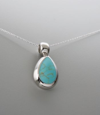 Athra Sterling Silver & Turquoise Teardrop Pendant